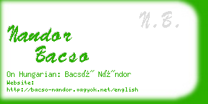 nandor bacso business card