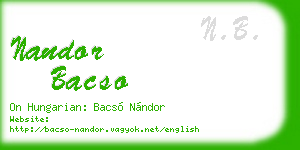 nandor bacso business card
